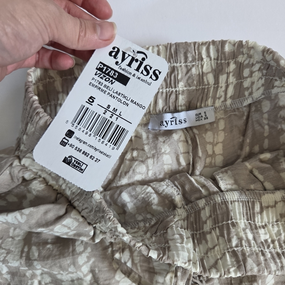 NWT Ayriss Chic Neutral Printed Kimono Set Loungewear longline cruise resort S - Picture 5 of 9